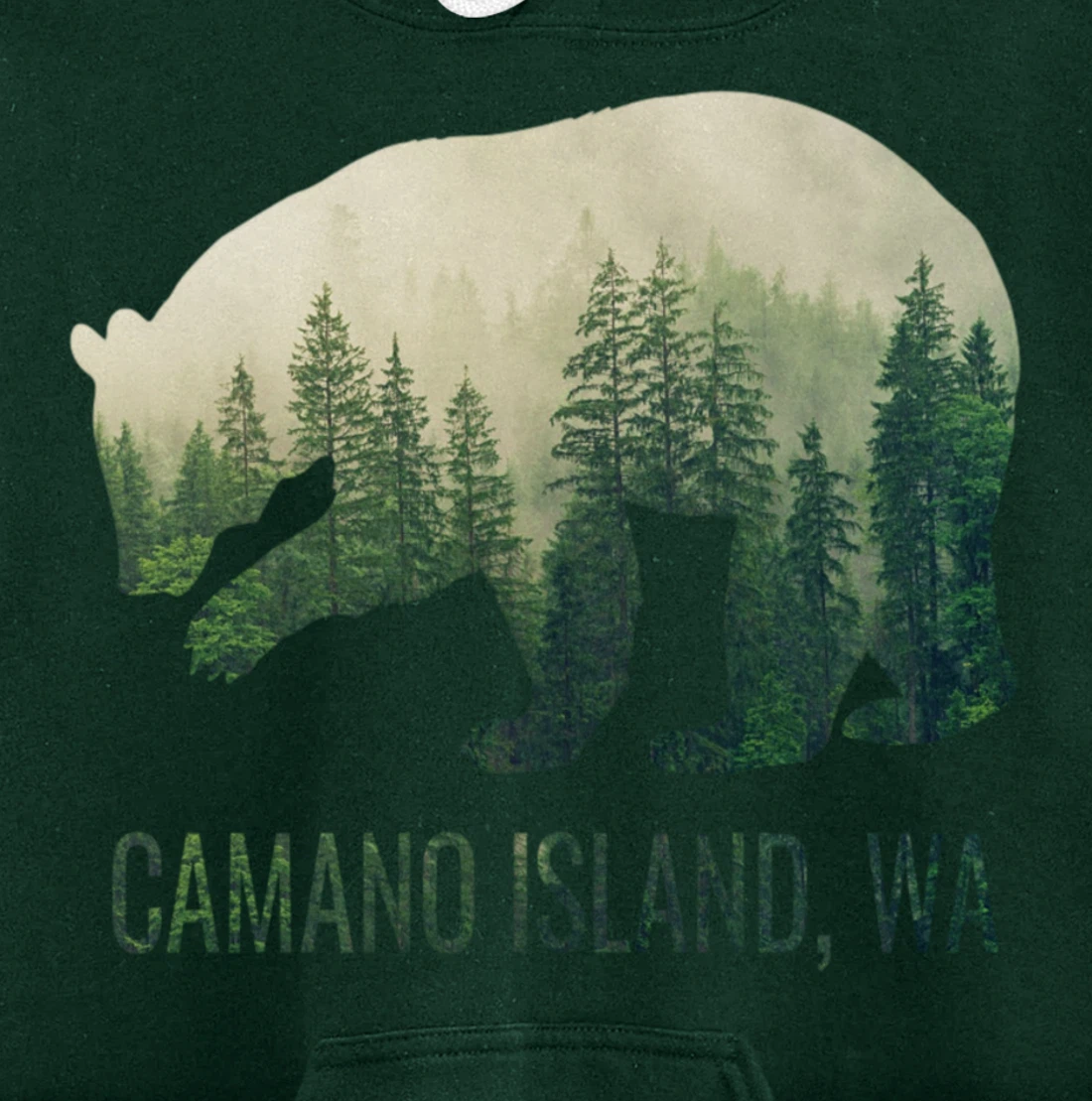 Camano Island Bear PNW Washington Pacific Northwest Gift Pullover Hoodie