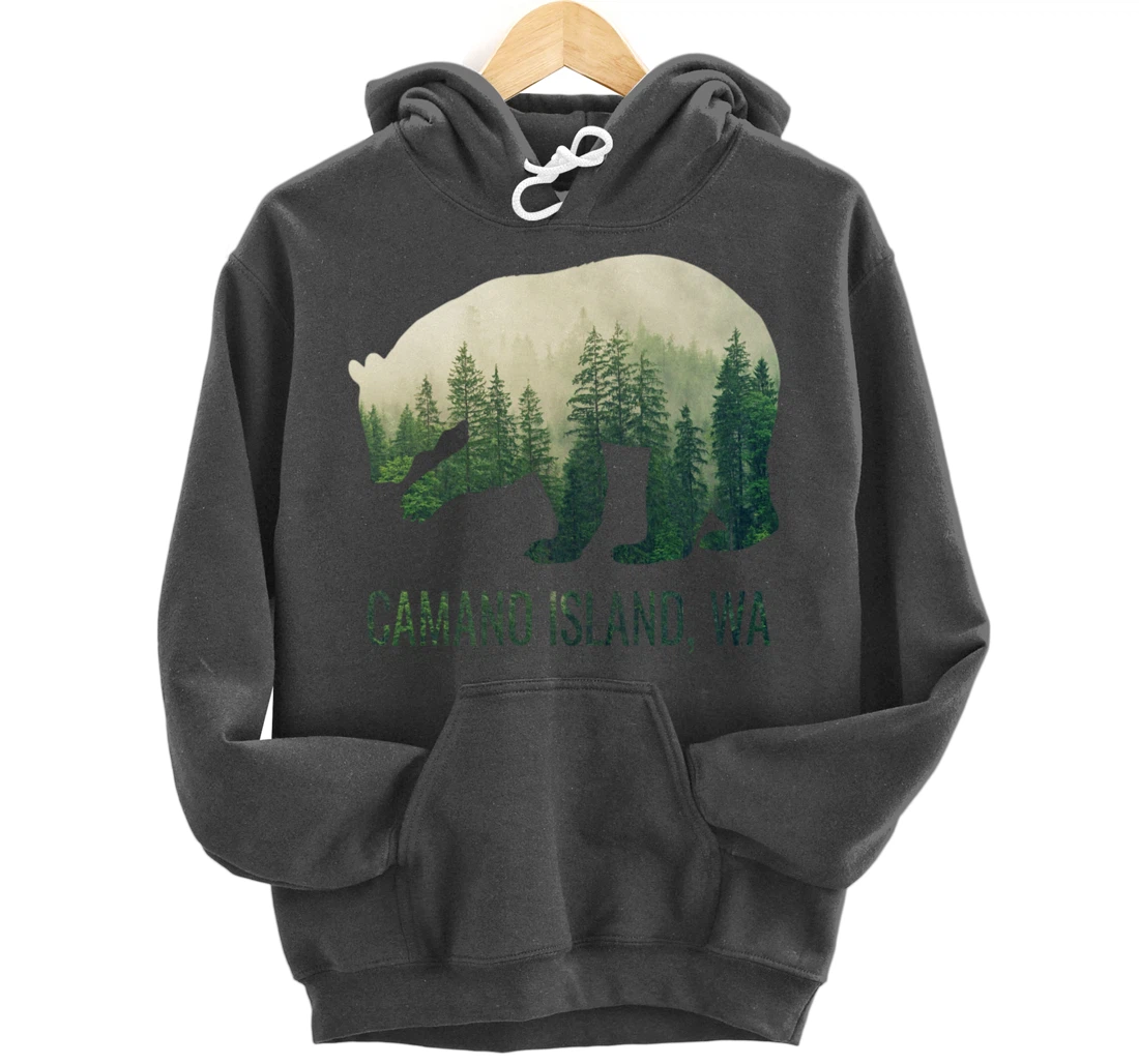 Camano Island Bear PNW Washington Pacific Northwest Gift Pullover Hoodie