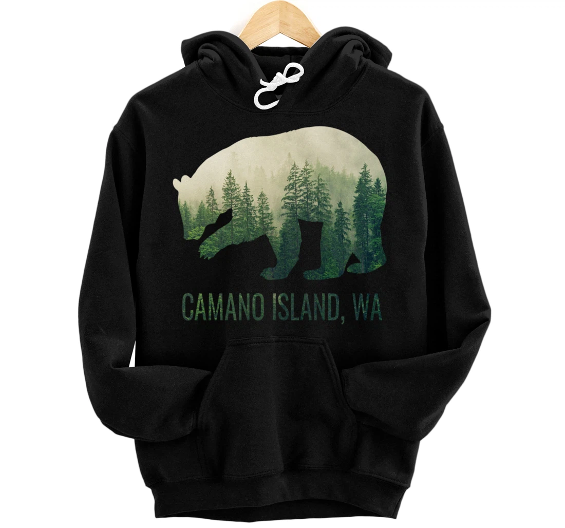 Camano Island Bear PNW Washington Pacific Northwest Gift Pullover Hoodie