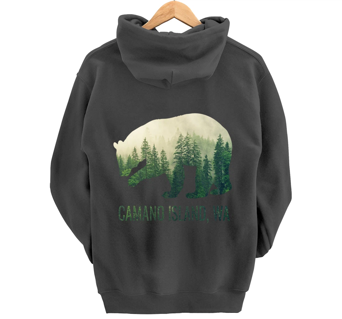 Camano Island Bear PNW Washington Pacific Northwest Gift Pullover Hoodie