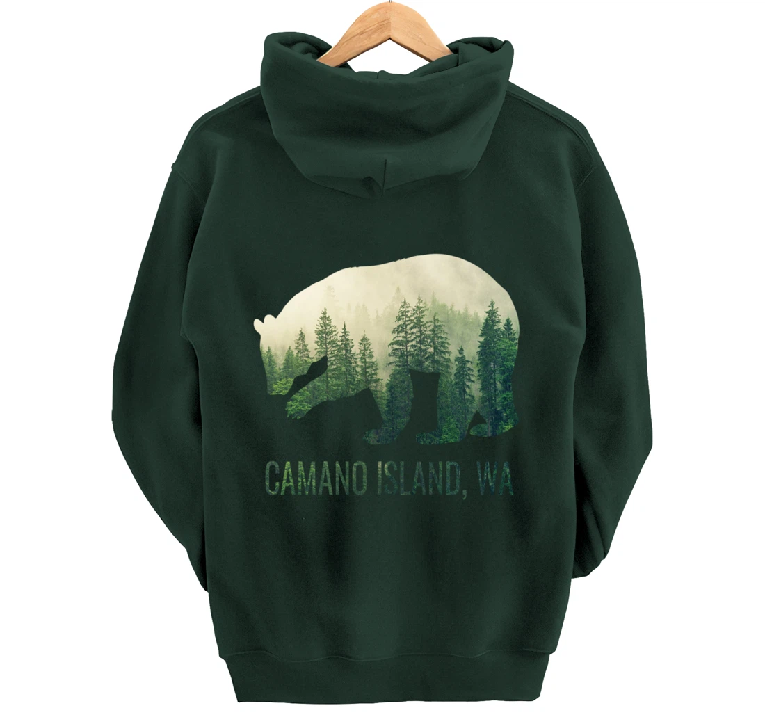 Camano Island Bear PNW Washington Pacific Northwest Gift Pullover Hoodie