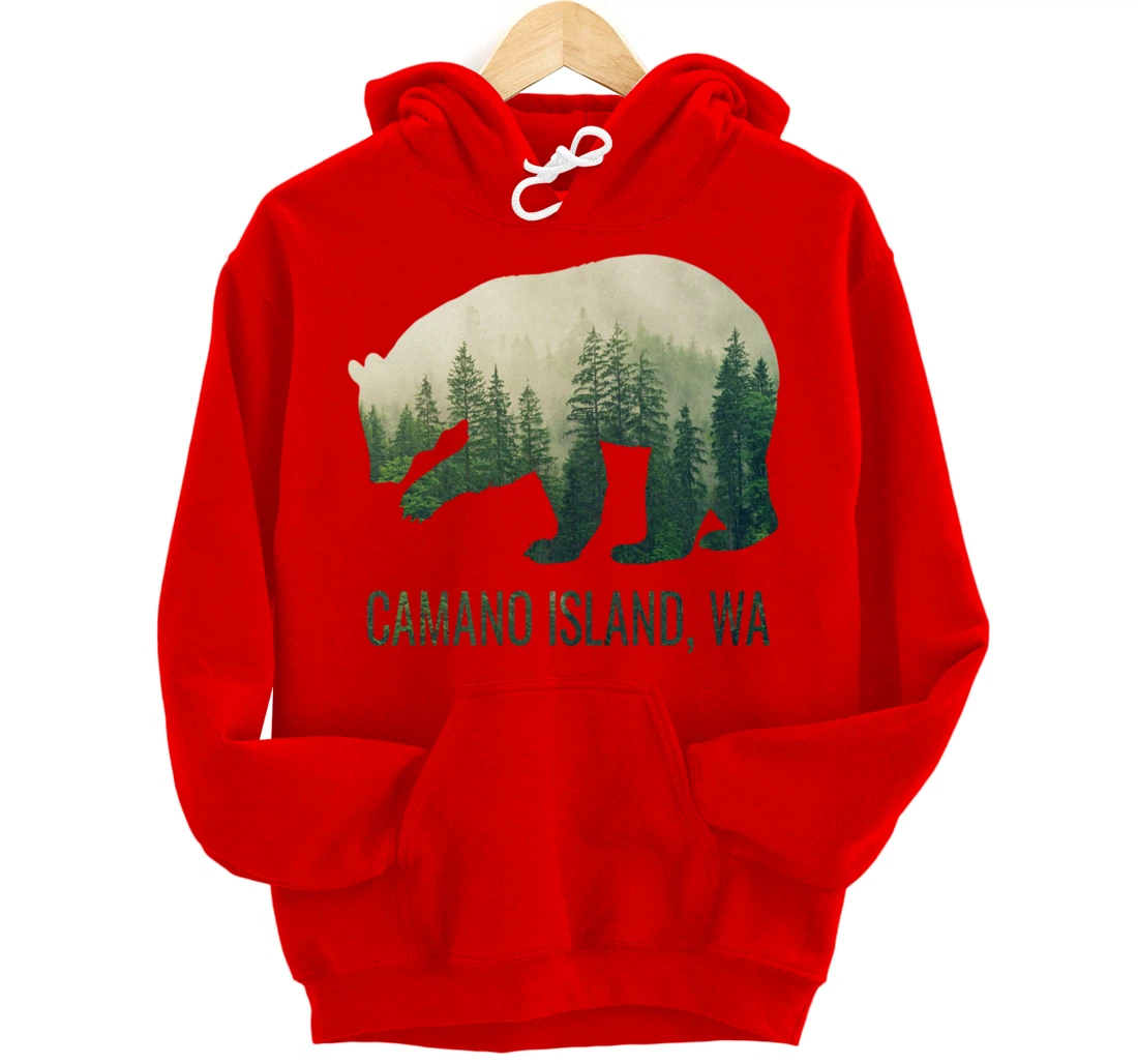 Camano Island Bear PNW Washington Pacific Northwest Gift Pullover Hoodie