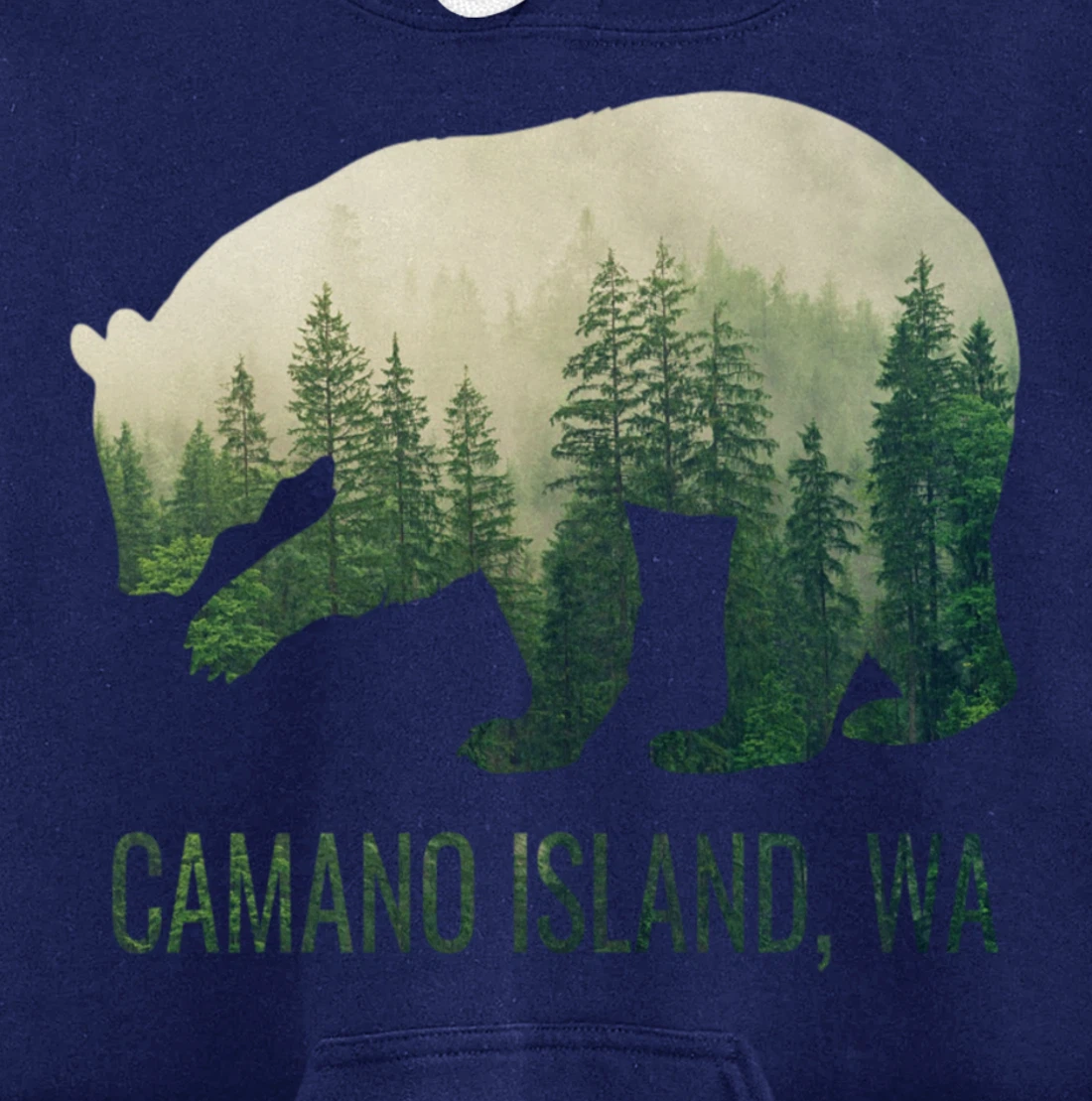 Camano Island Bear PNW Washington Pacific Northwest Gift Pullover Hoodie