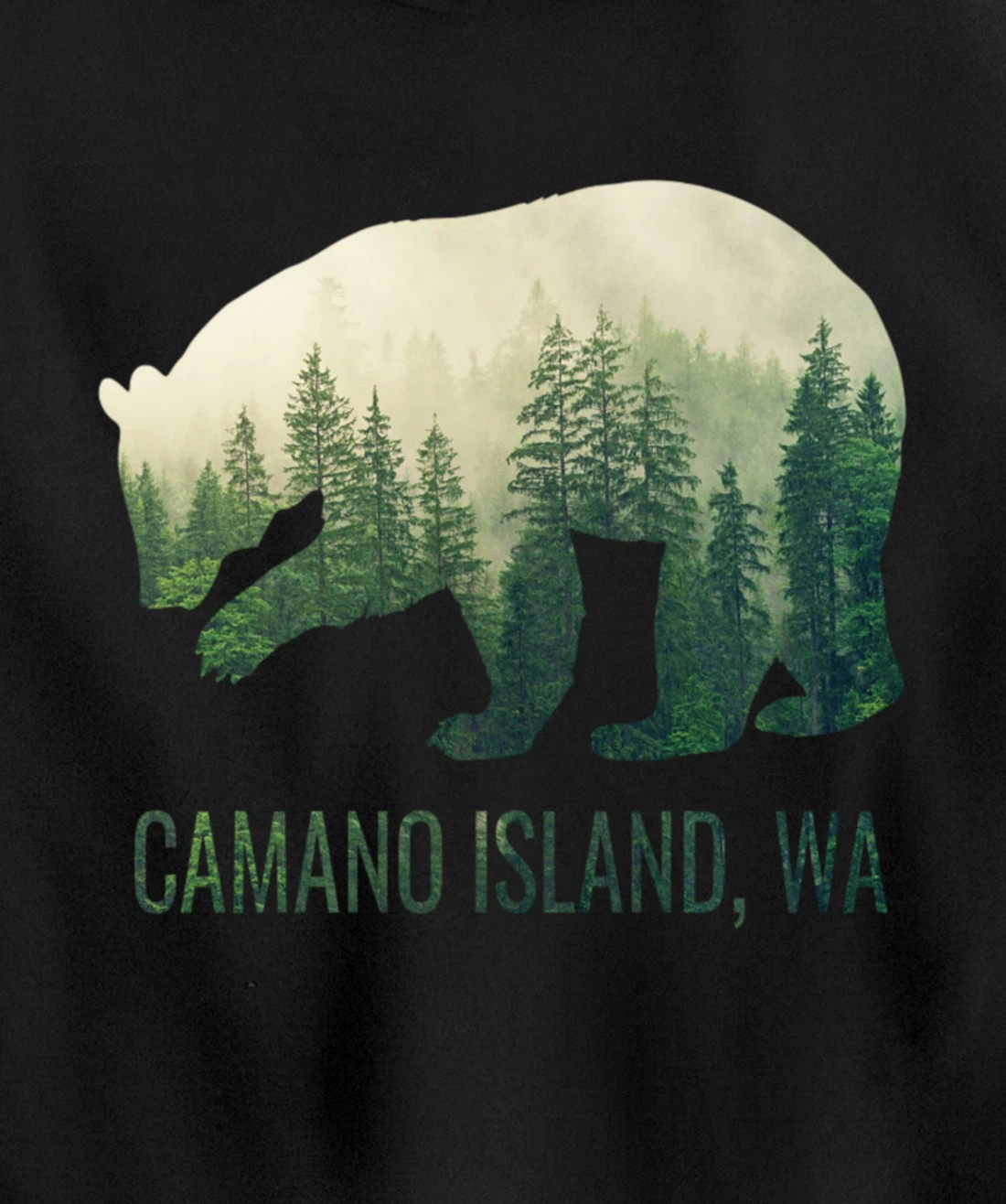 Camano Island Bear PNW Washington Pacific Northwest Gift Pullover Hoodie