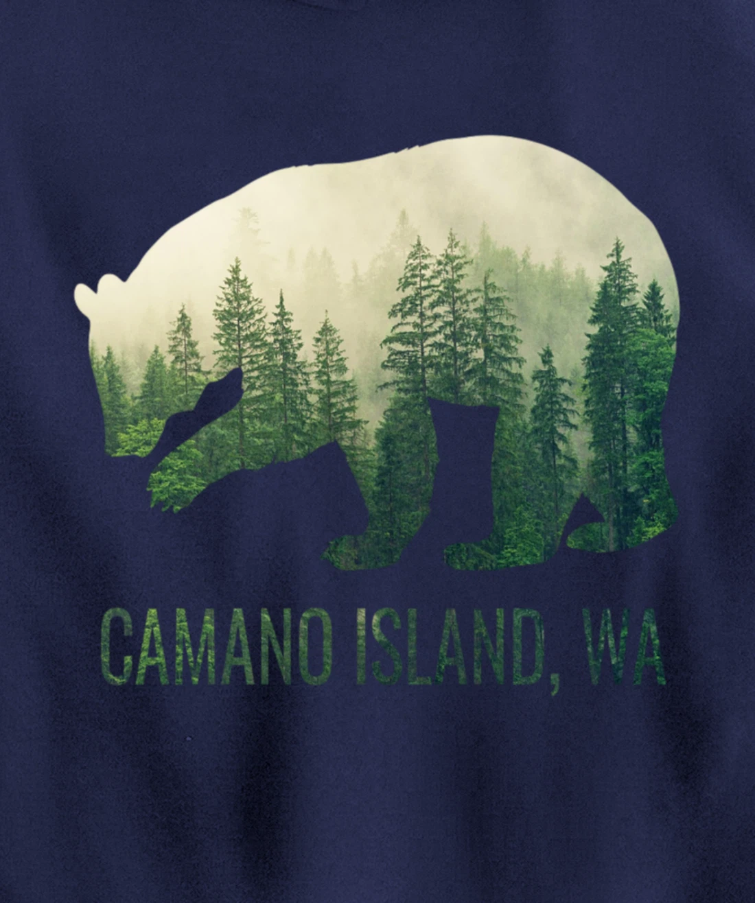 Camano Island Bear PNW Washington Pacific Northwest Gift Pullover Hoodie