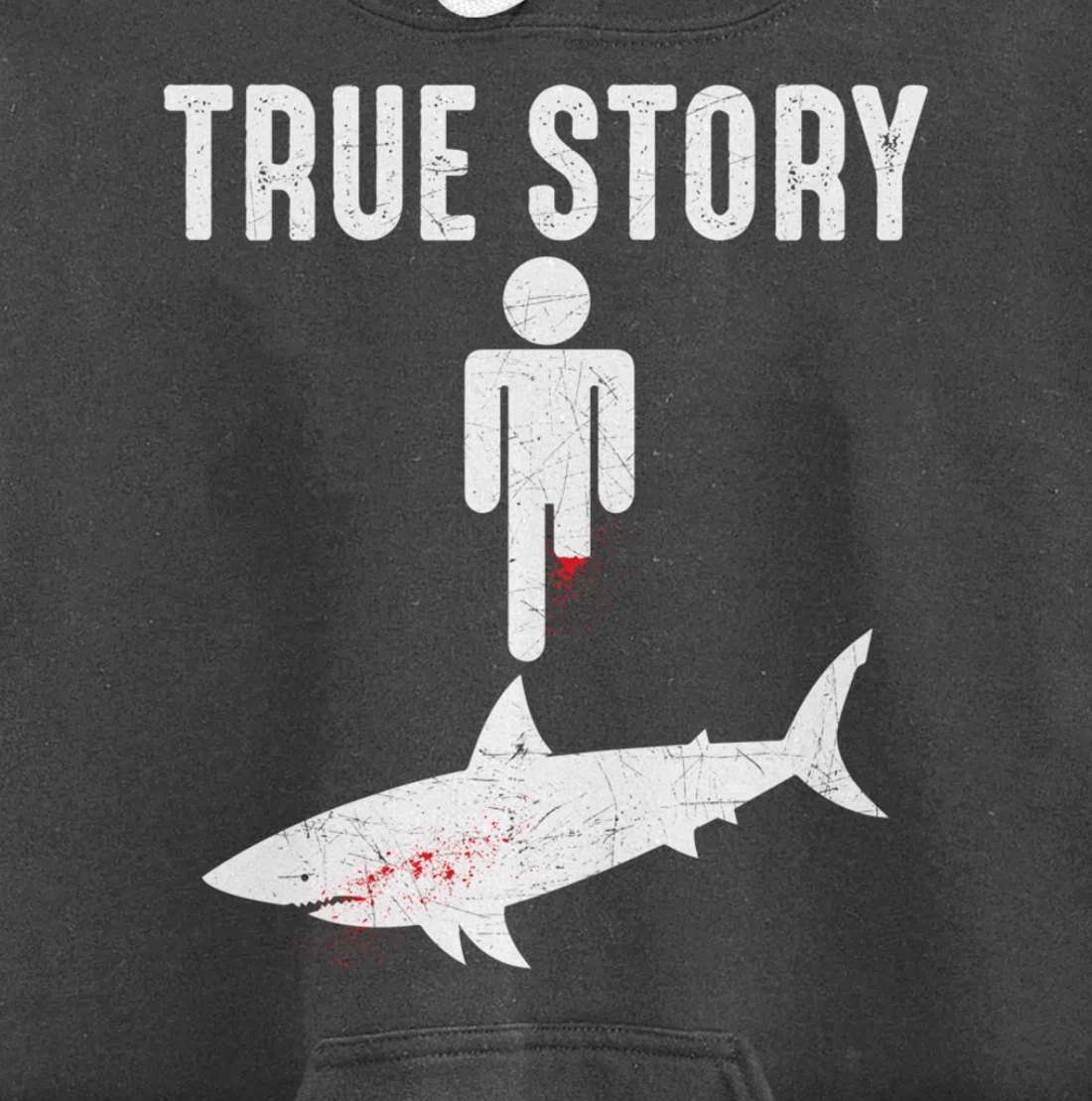 True Story: Shark Bit The Man's Leg Funny Leg Amputee Pullover Hoodie