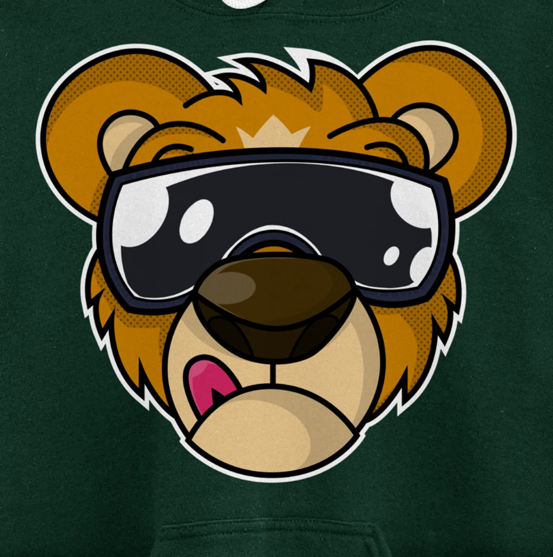 Cool Teddy Bear with Tongue Out Pullover Hoodie