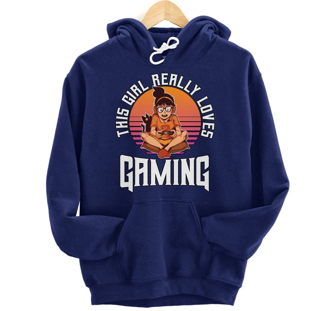 This Girl Really Loves Gaming Video Gamer Girl Gift Gaming Pullover Hoodie