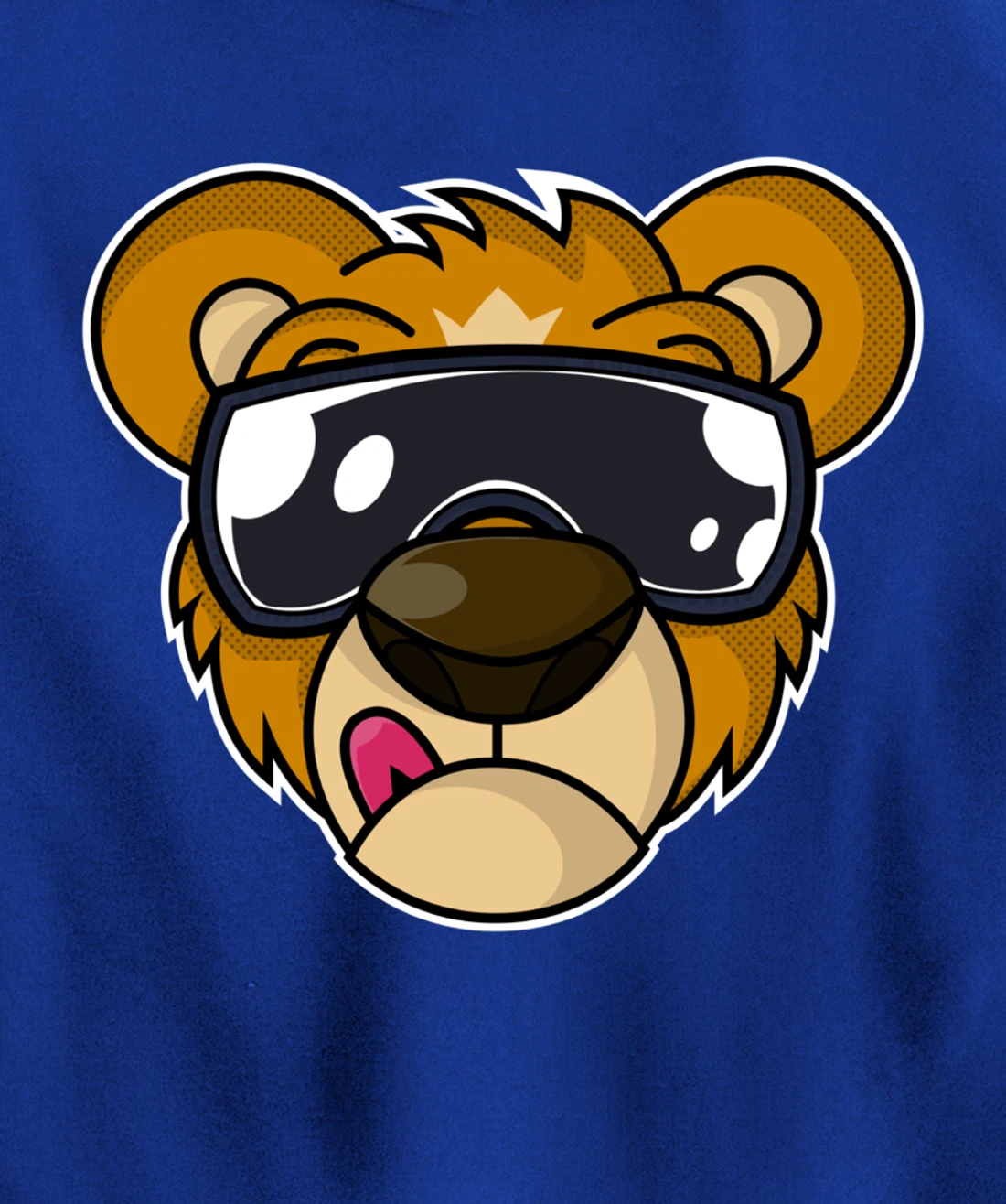 Cool Teddy Bear with Tongue Out Pullover Hoodie