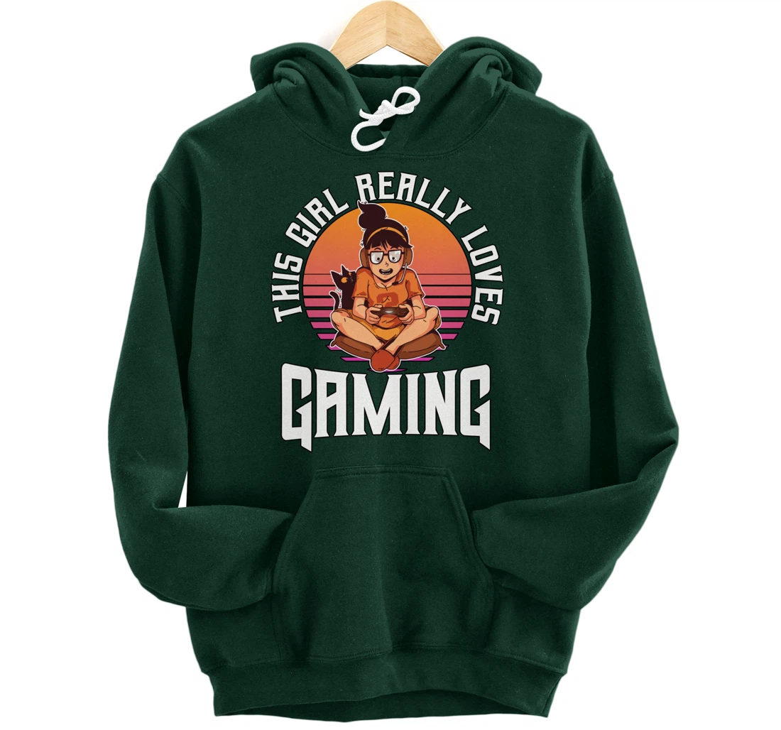 This Girl Really Loves Gaming Video Gamer Girl Gift Gaming Pullover Hoodie
