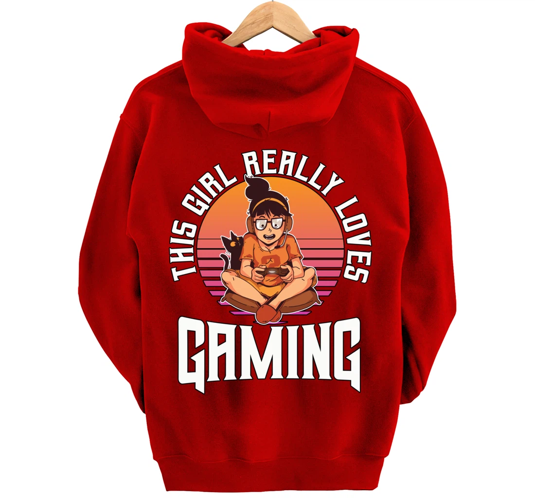 This Girl Really Loves Gaming Video Gamer Girl Gift Gaming Pullover Hoodie