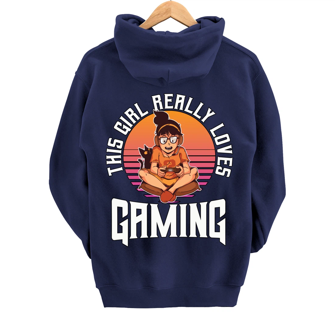 This Girl Really Loves Gaming Video Gamer Girl Gift Gaming Pullover Hoodie