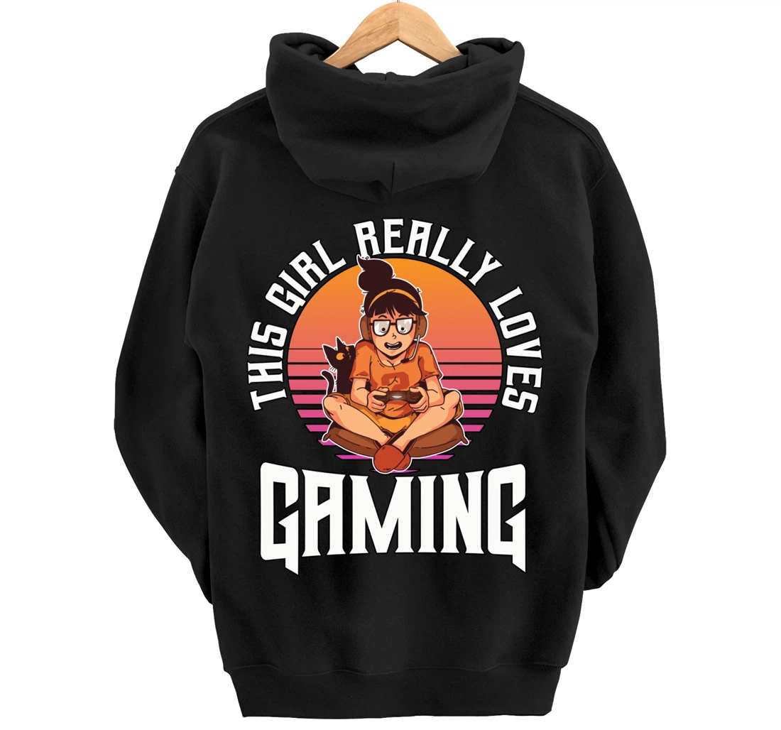 This Girl Really Loves Gaming Video Gamer Girl Gift Gaming Pullover Hoodie