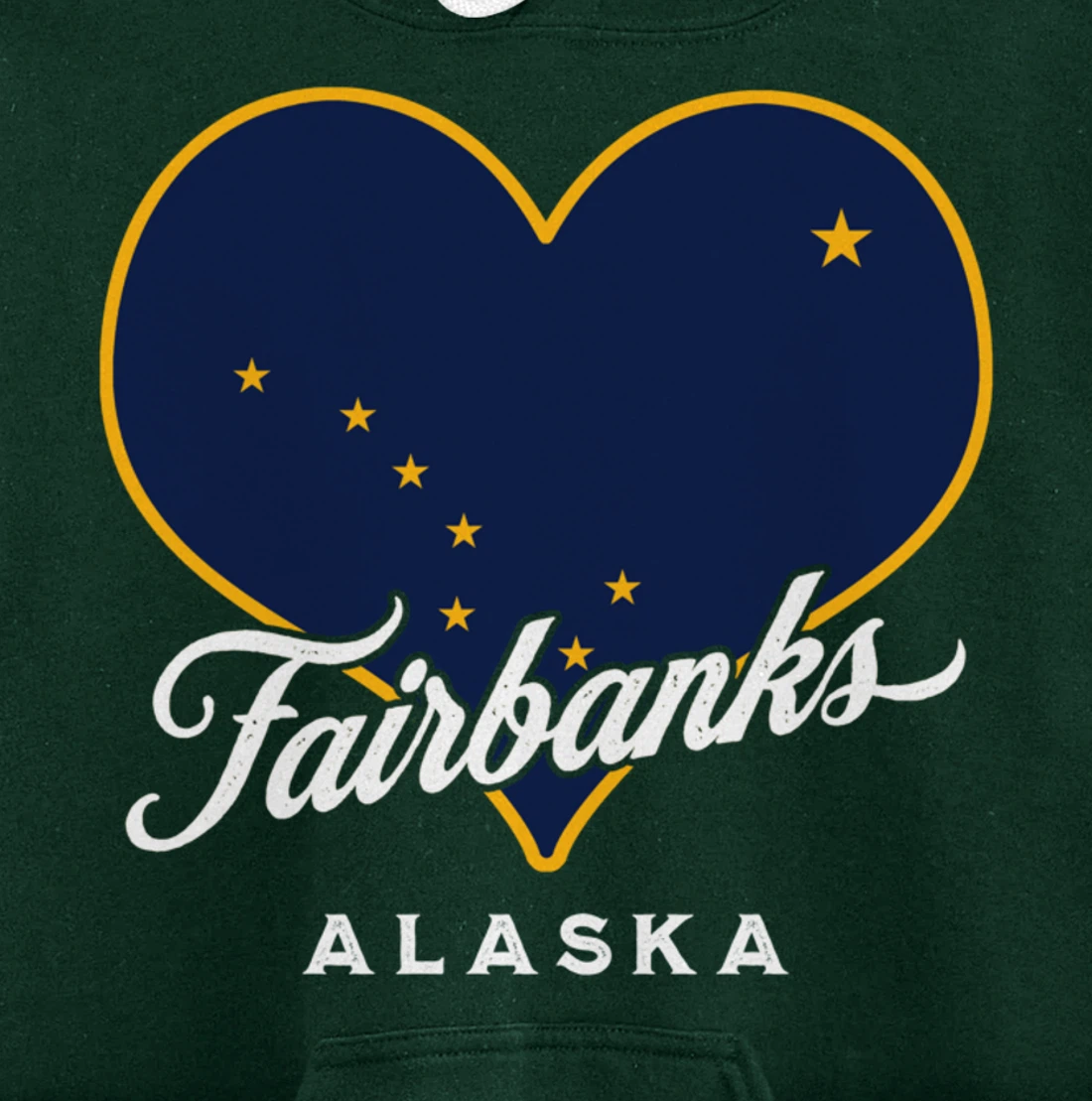 Fairbanks Alaska USA State Flag Big Dipper Vacation Souvenir Pullover Hoodie