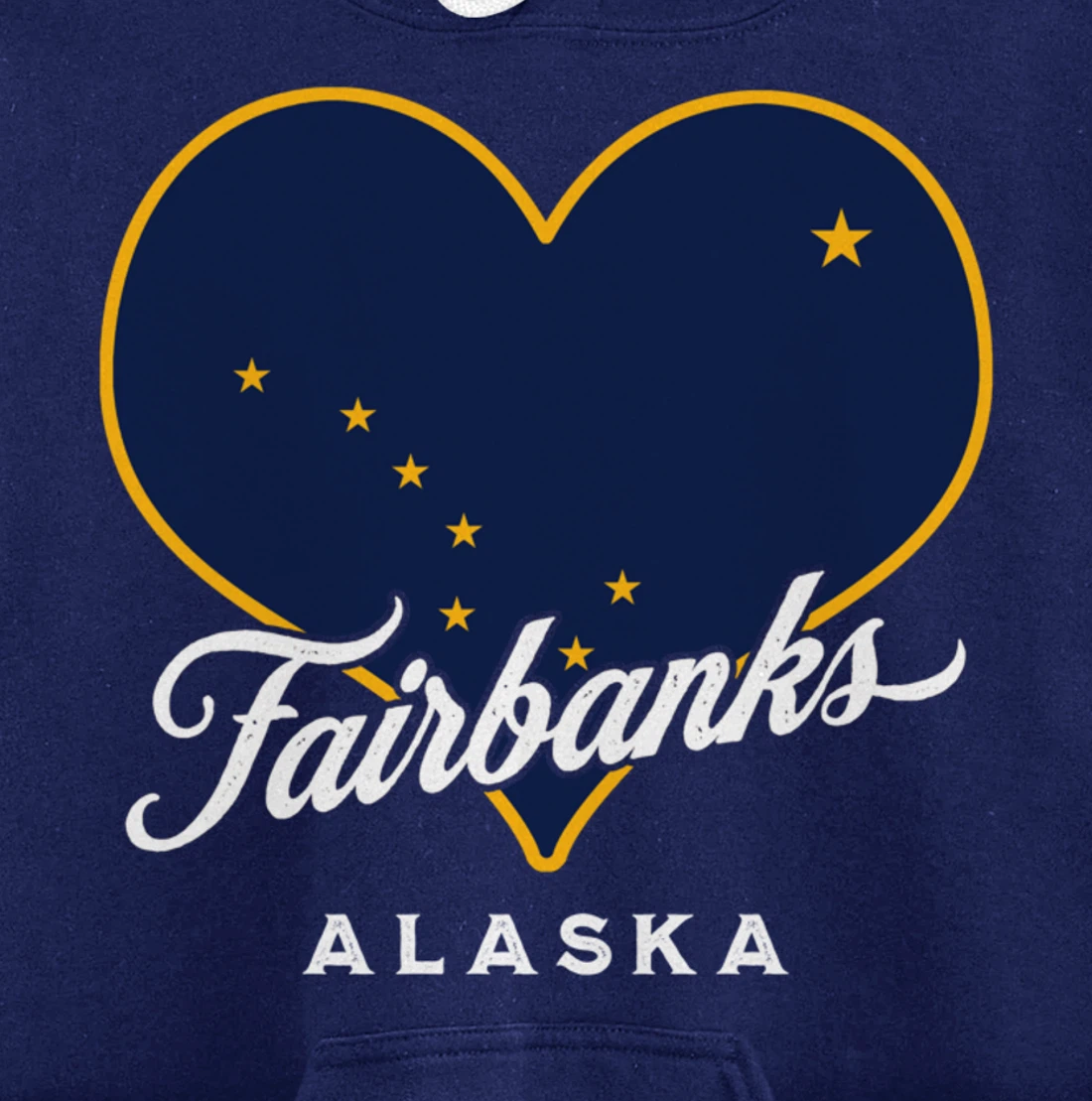 Fairbanks Alaska USA State Flag Big Dipper Vacation Souvenir Pullover Hoodie