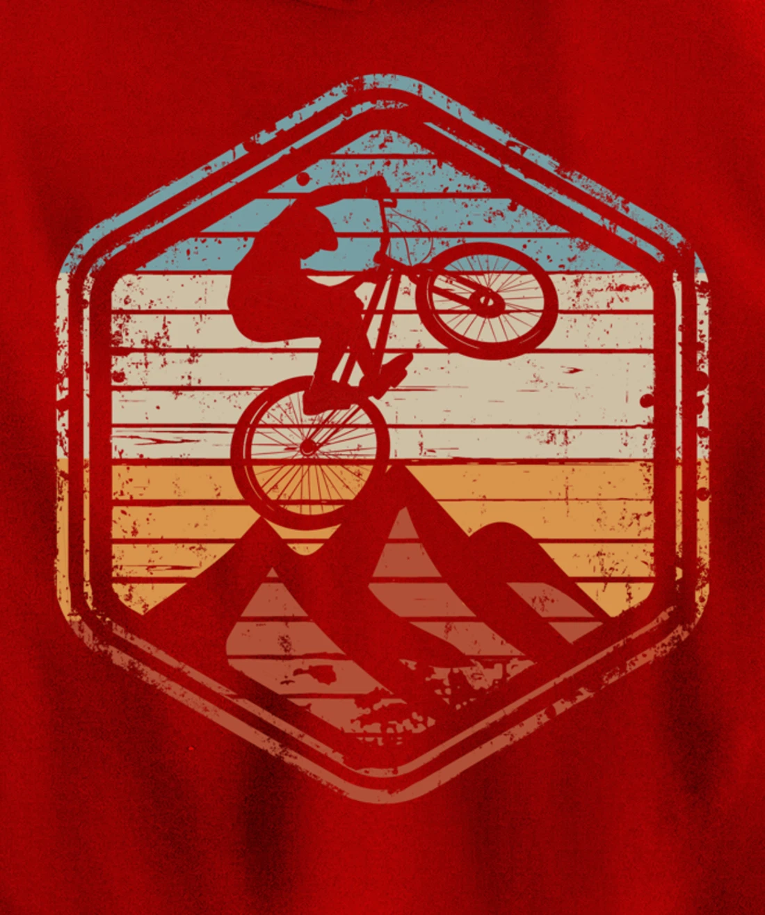 Mountain Bike Jump Vintage Retro Gift for MTB Biker Pullover Hoodie