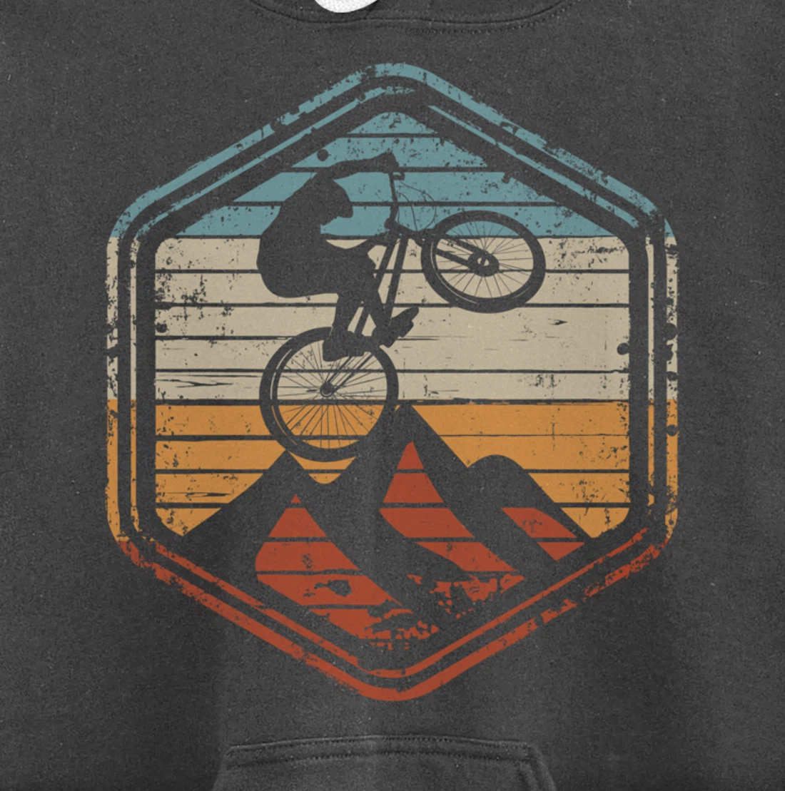 Mountain Bike Jump Vintage Retro Gift for MTB Biker Pullover Hoodie