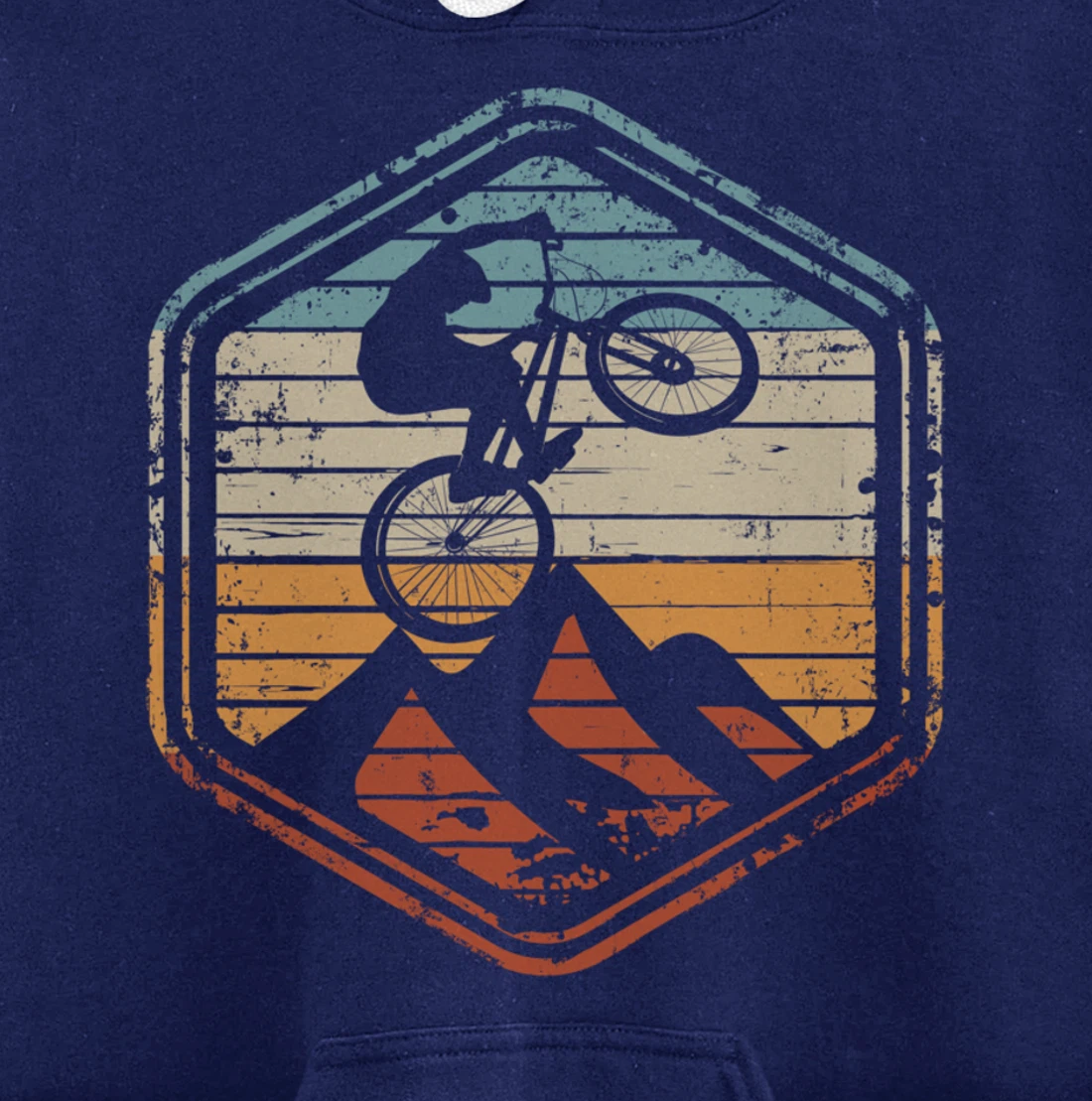 Mountain Bike Jump Vintage Retro Gift for MTB Biker Pullover Hoodie
