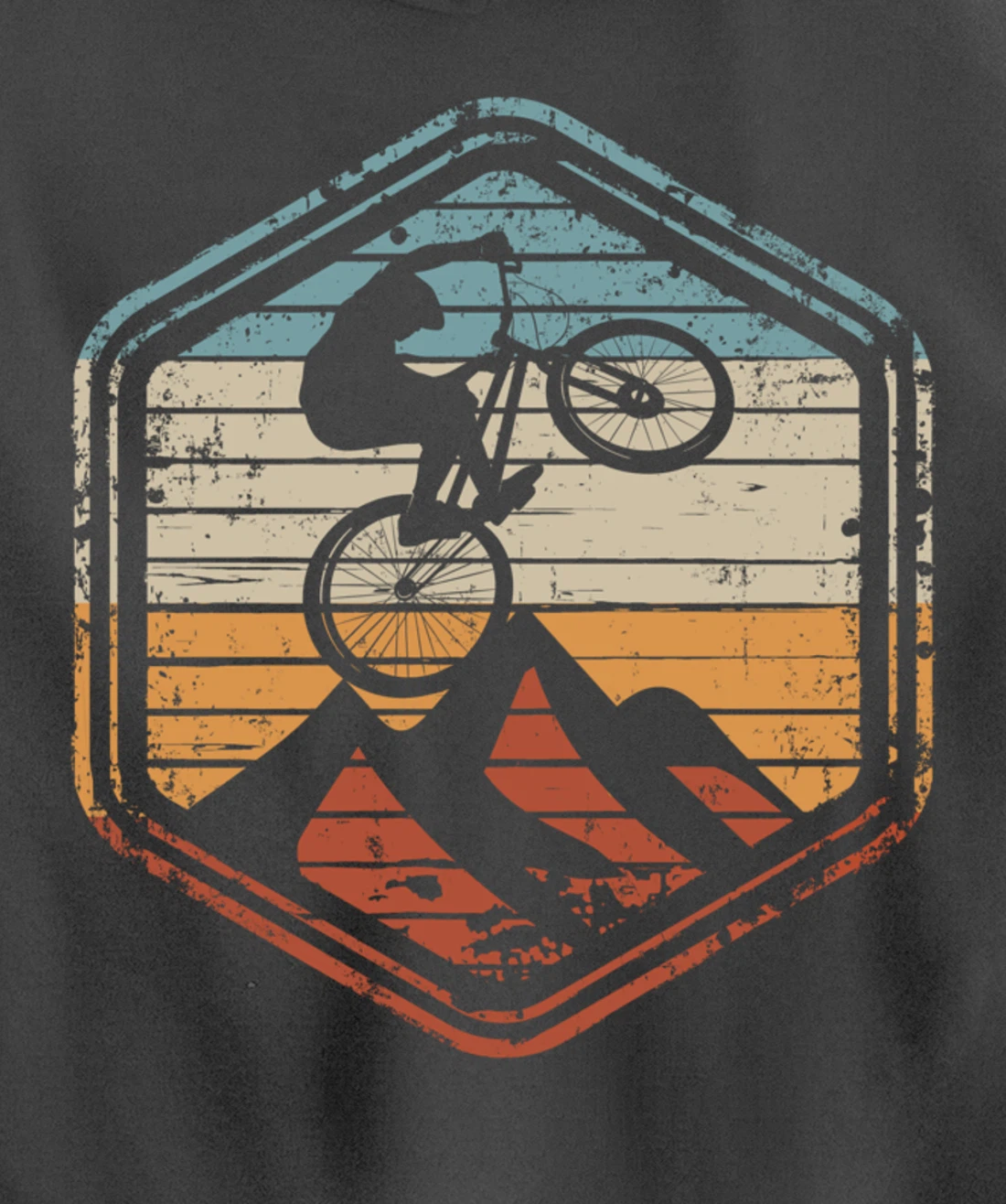 Mountain Bike Jump Vintage Retro Gift for MTB Biker Pullover Hoodie