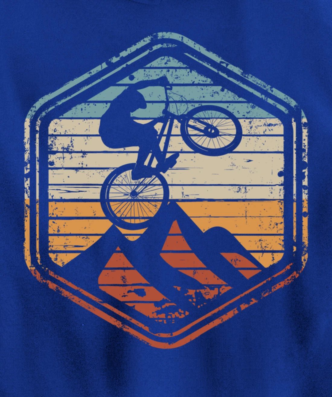 Mountain Bike Jump Vintage Retro Gift for MTB Biker Pullover Hoodie