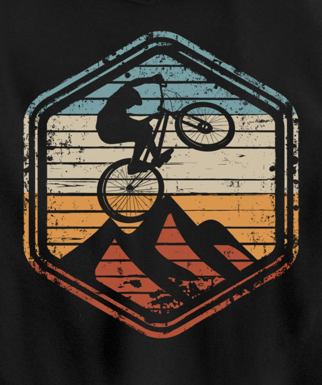 Mountain Bike Jump Vintage Retro Gift for MTB Biker Pullover Hoodie