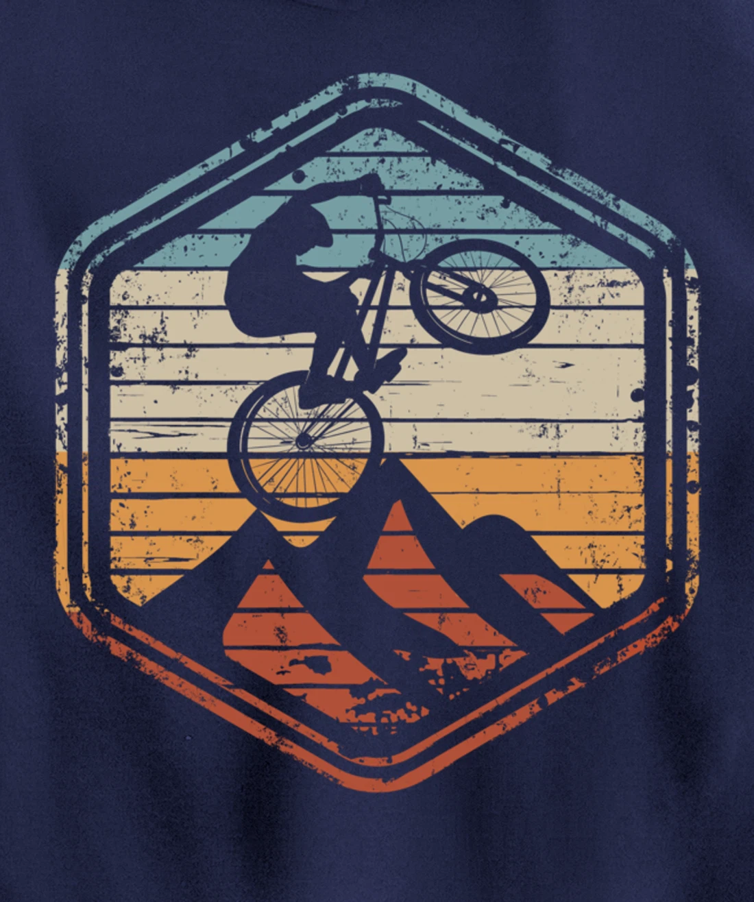 Mountain Bike Jump Vintage Retro Gift for MTB Biker Pullover Hoodie