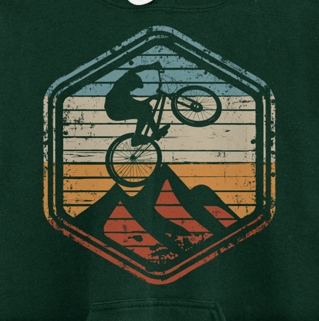 Mountain Bike Jump Vintage Retro Gift for MTB Biker Pullover Hoodie