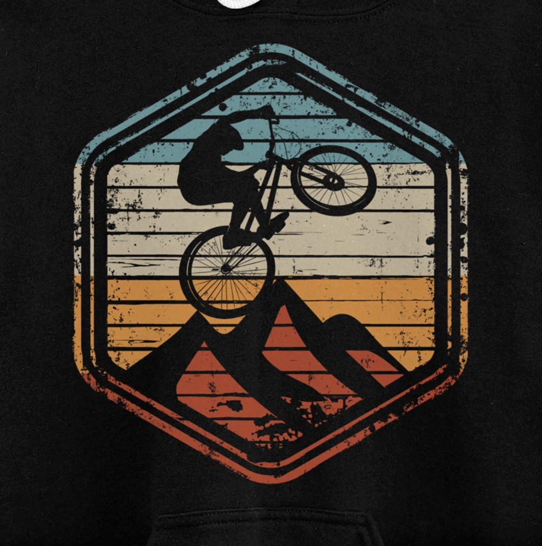 Mountain Bike Jump Vintage Retro Gift for MTB Biker Pullover Hoodie