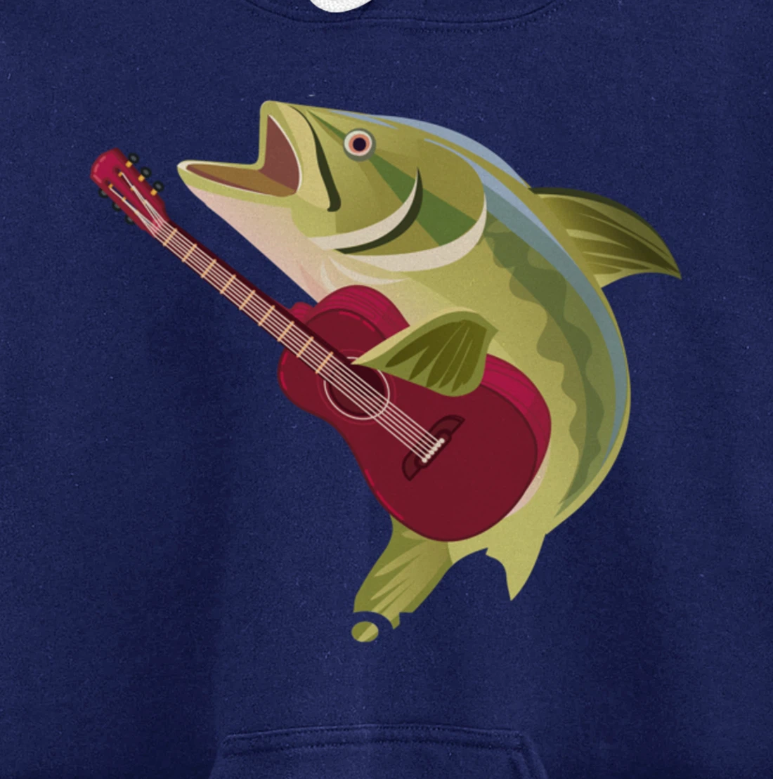 Fish Playing Acoustic Guitar Musical Fans Band Lover Pullover Hoodie