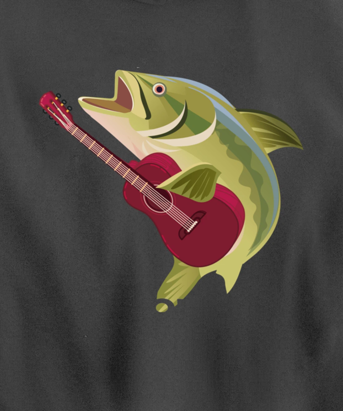 Fish Playing Acoustic Guitar Musical Fans Band Lover Pullover Hoodie