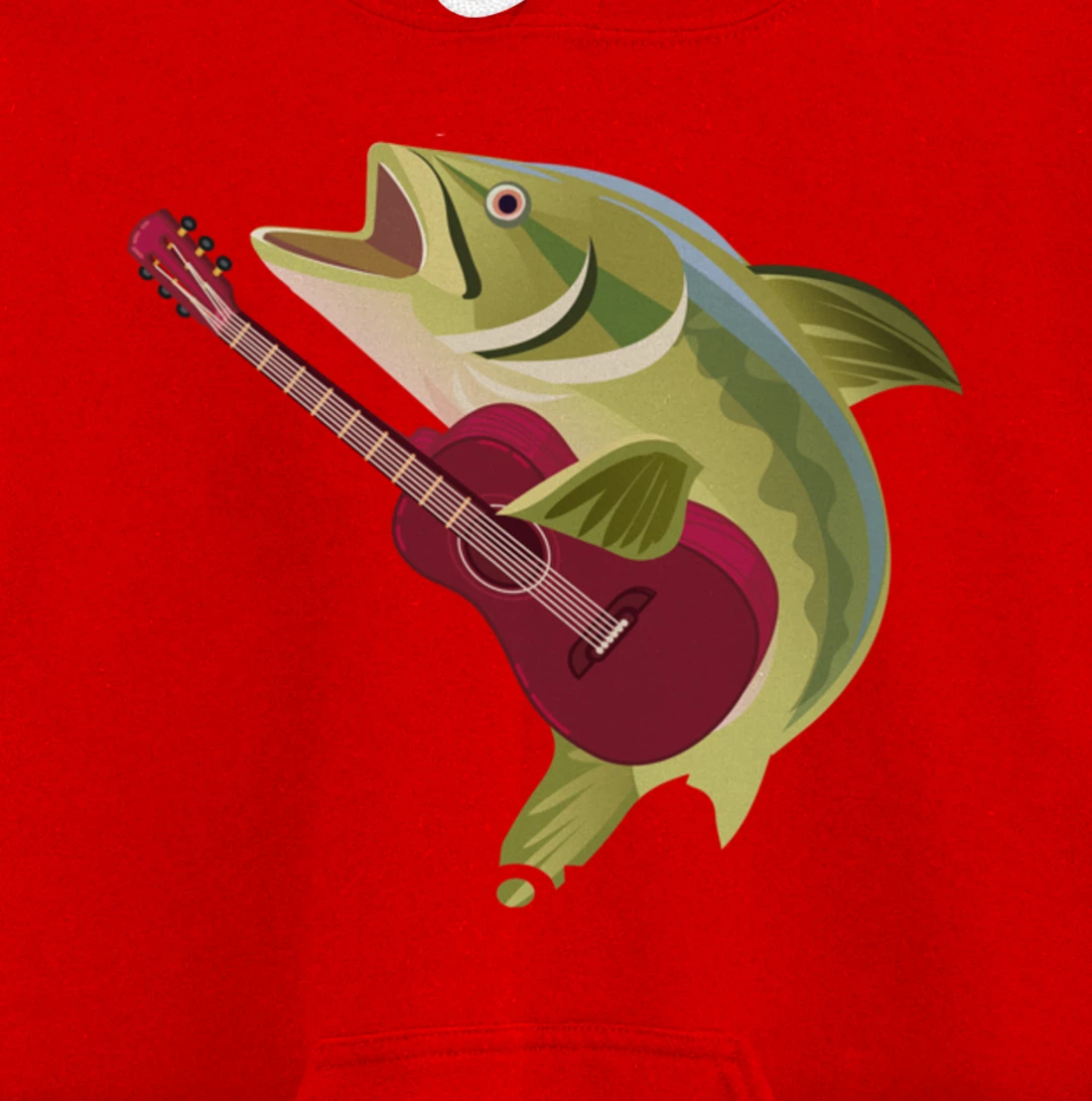 Fish Playing Acoustic Guitar Musical Fans Band Lover Pullover Hoodie