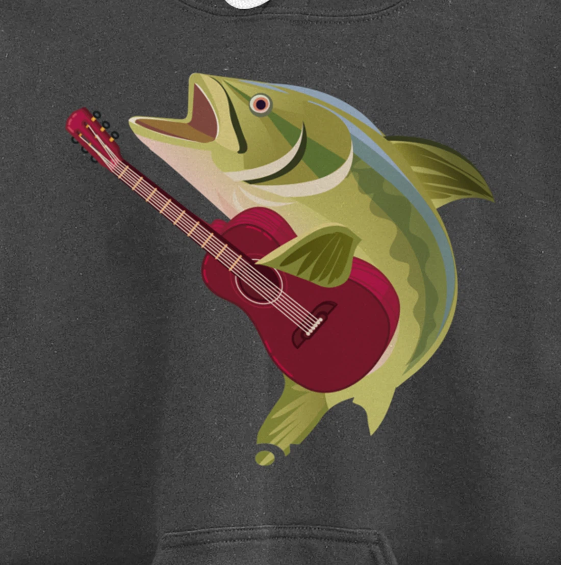Fish Playing Acoustic Guitar Musical Fans Band Lover Pullover Hoodie