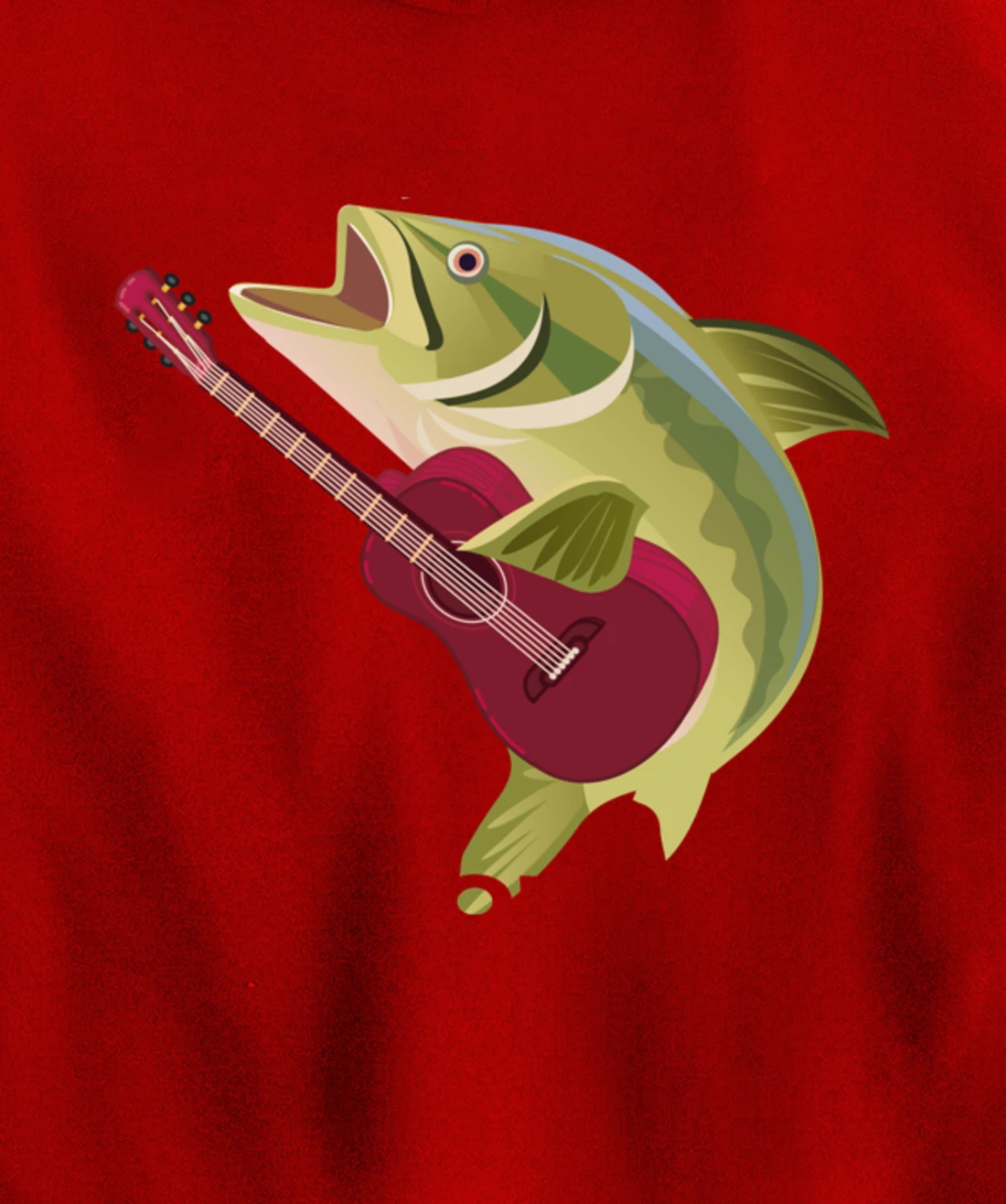 Fish Playing Acoustic Guitar Musical Fans Band Lover Pullover Hoodie