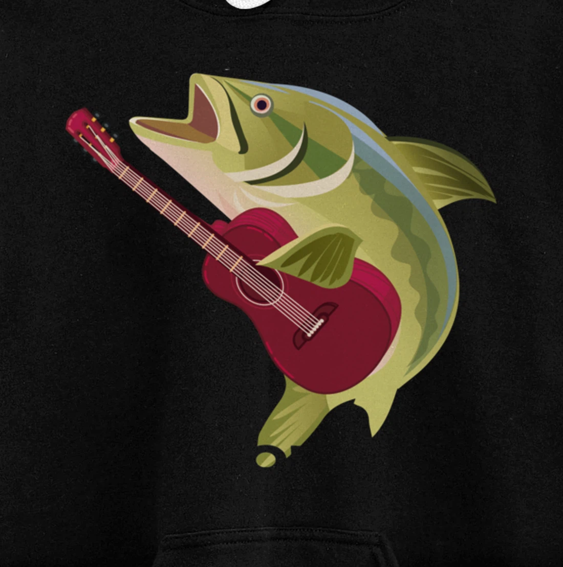 Fish Playing Acoustic Guitar Musical Fans Band Lover Pullover Hoodie