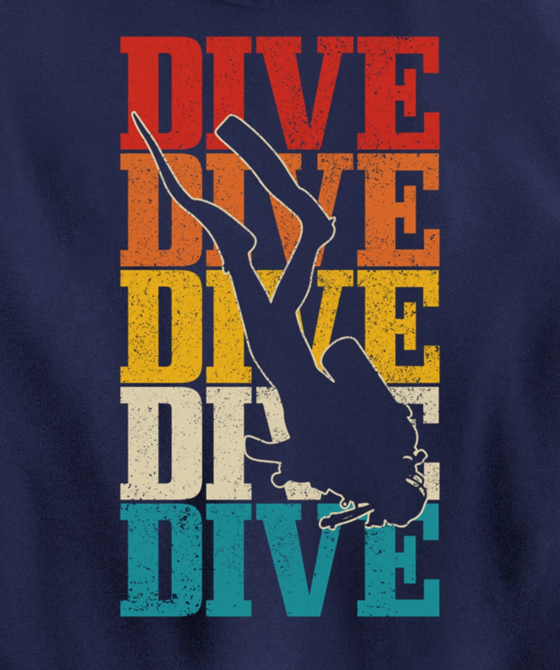 Scuba Diving Vintage Retro DIVE Scuba Diver Gift Pullover Hoodie
