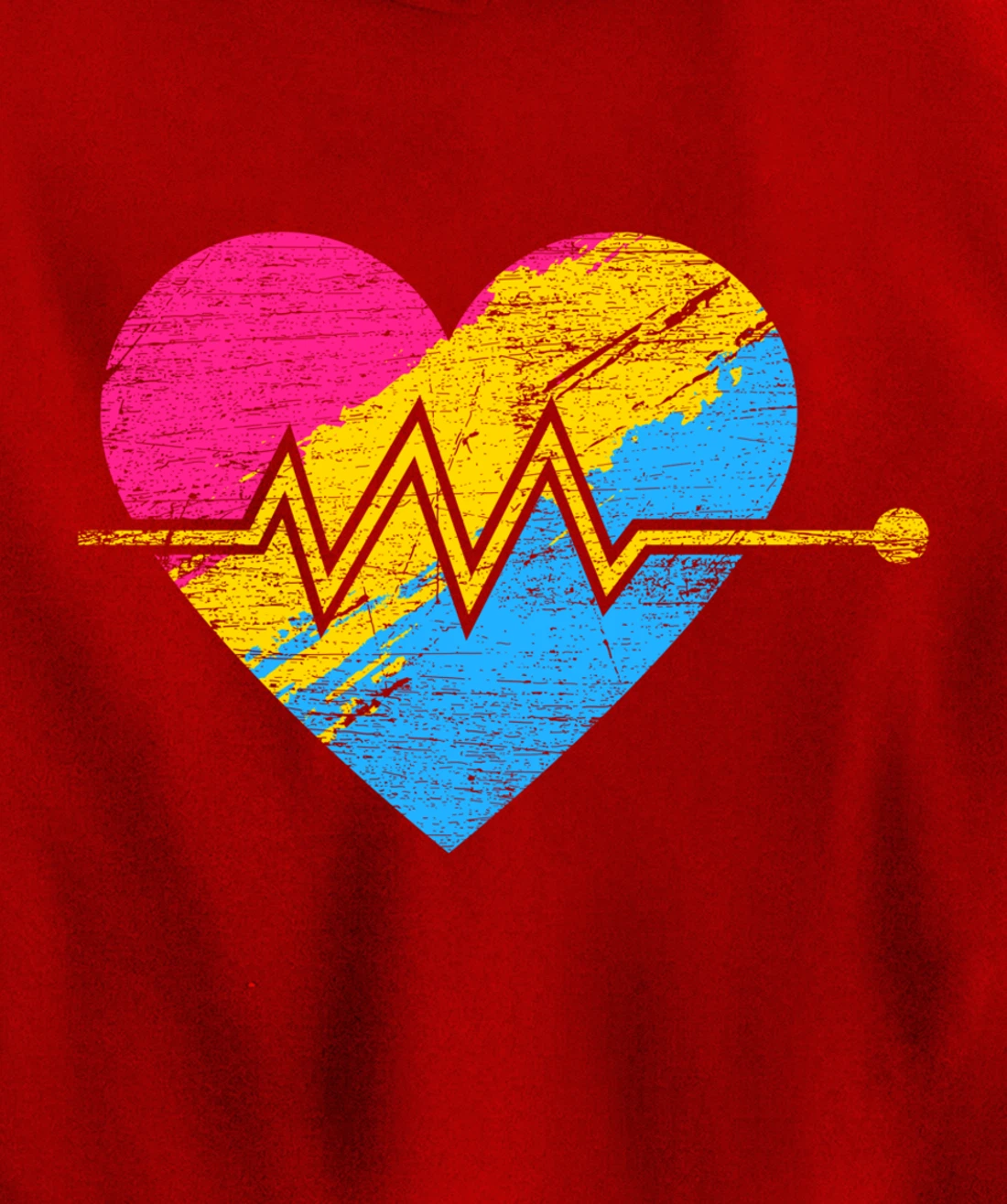 Heartbeat Pansexuality Pride Flag LGBTQ Pansexual Pullover Hoodie