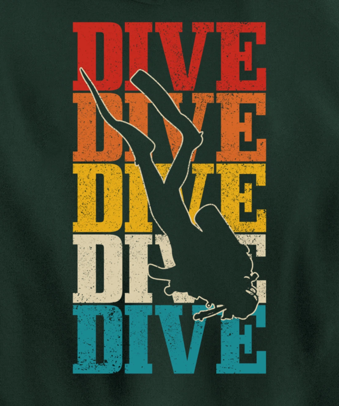 Scuba Diving Vintage Retro DIVE Scuba Diver Gift Pullover Hoodie