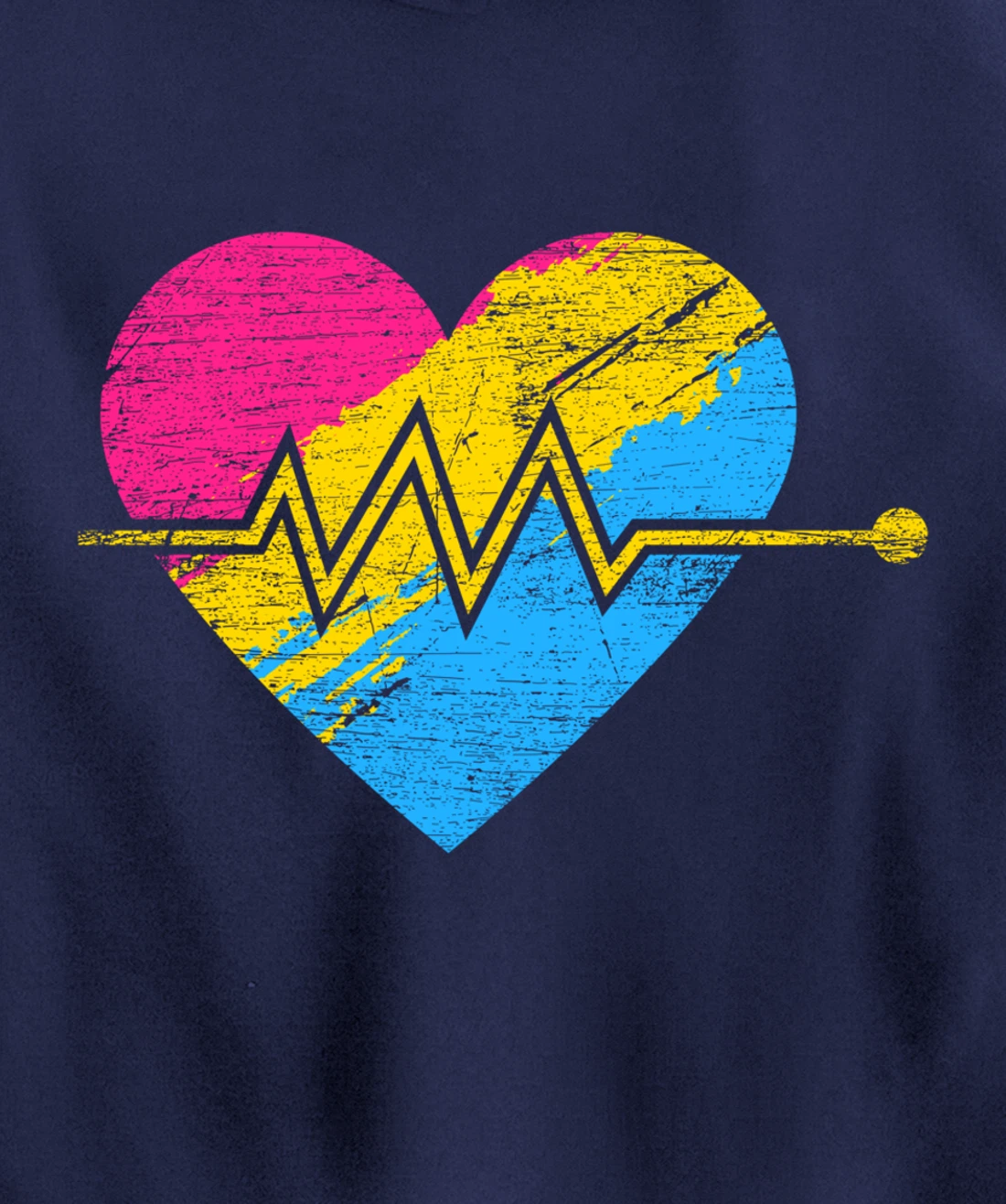 Heartbeat Pansexuality Pride Flag LGBTQ Pansexual Pullover Hoodie