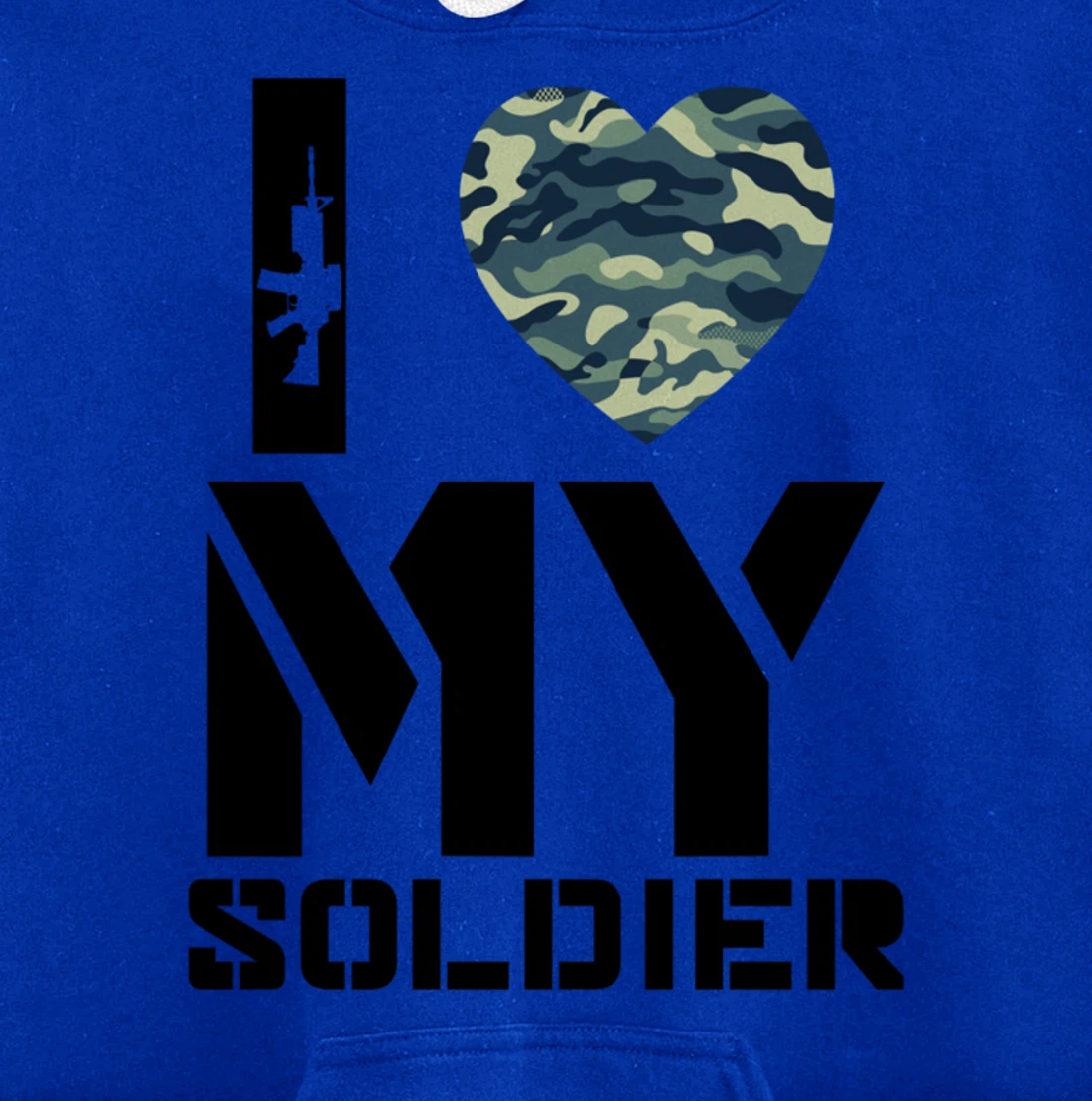 I Love My Soldier Patriotic Heart Shape Gift Pullover Hoodie