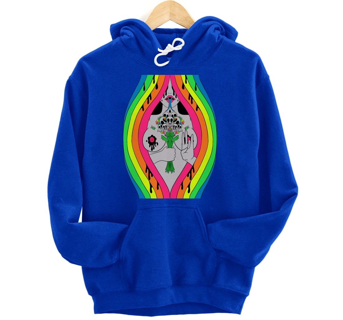 Psychedelic Abstract Nude Art Lsd Hippie Trippy Gift Idea Pullover Hoodie