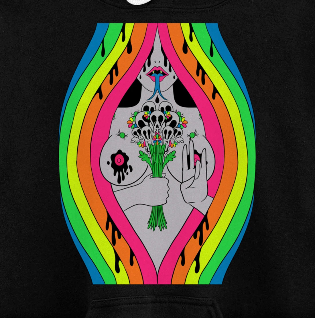 Psychedelic Abstract Nude Art Lsd Hippie Trippy Gift Idea Pullover Hoodie