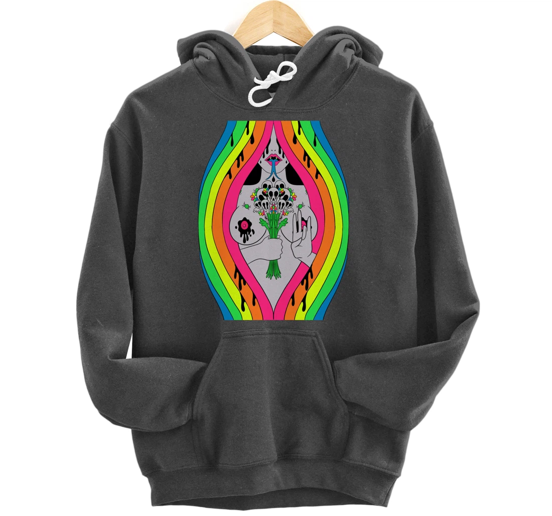 Psychedelic Abstract Nude Art Lsd Hippie Trippy Gift Idea Pullover Hoodie