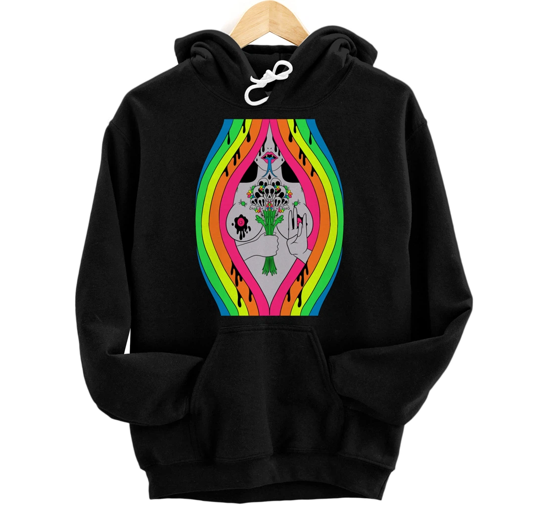 Psychedelic Abstract Nude Art Lsd Hippie Trippy Gift Idea Pullover Hoodie