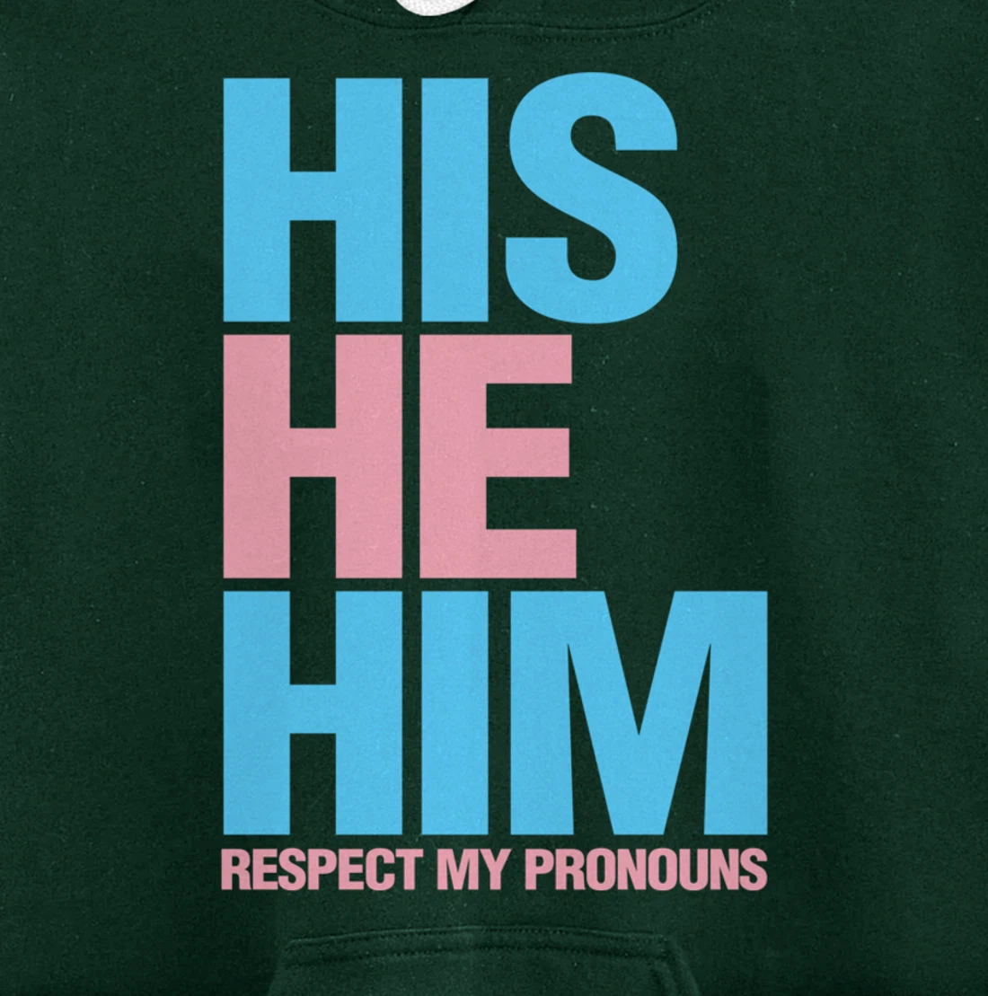 His He Him Transgender Respect Pronouns LGBTQ Pullover Hoodie