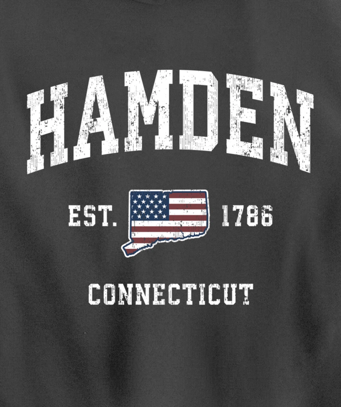 Hamden Connecticut CT Vintage American Flag Sports Design Pullover Hoodie