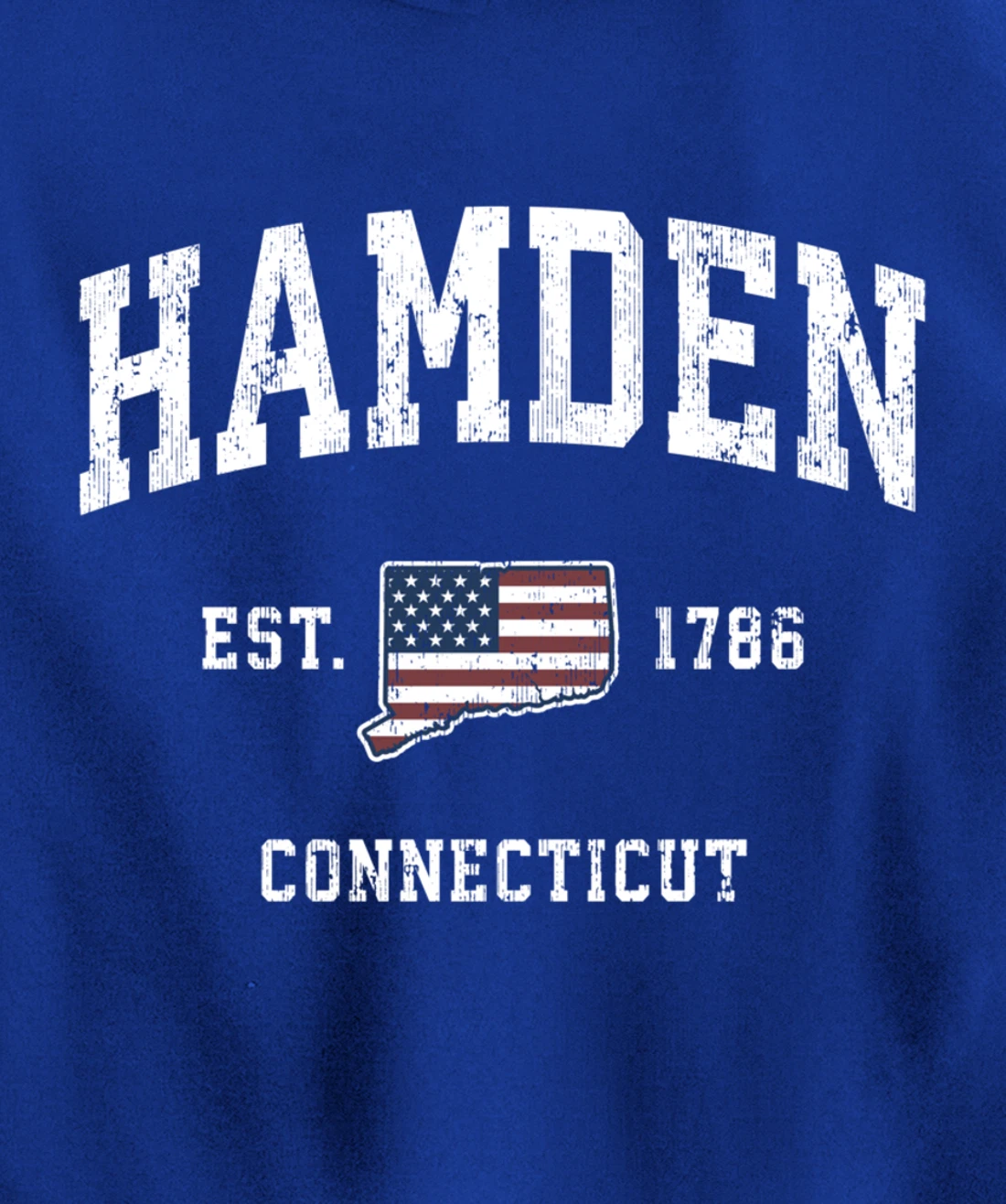 Hamden Connecticut CT Vintage American Flag Sports Design Pullover Hoodie