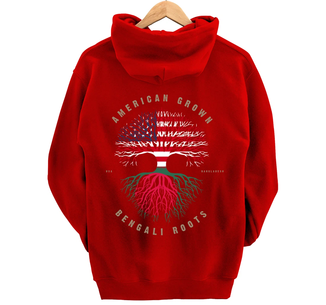 American Grown Bengali Heart Love Bangladesh Flag Pullover Hoodie