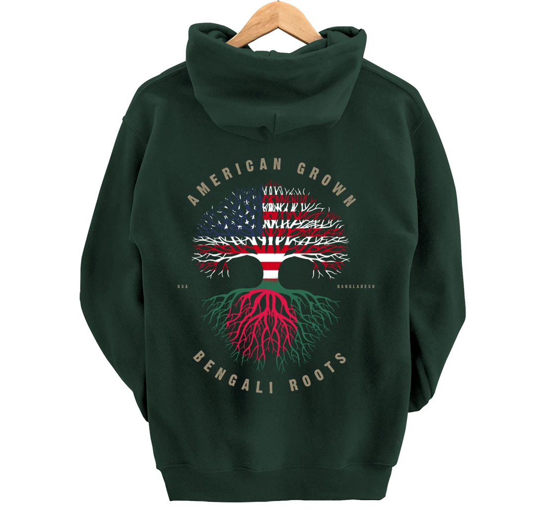 American Grown Bengali Heart Love Bangladesh Flag Pullover Hoodie