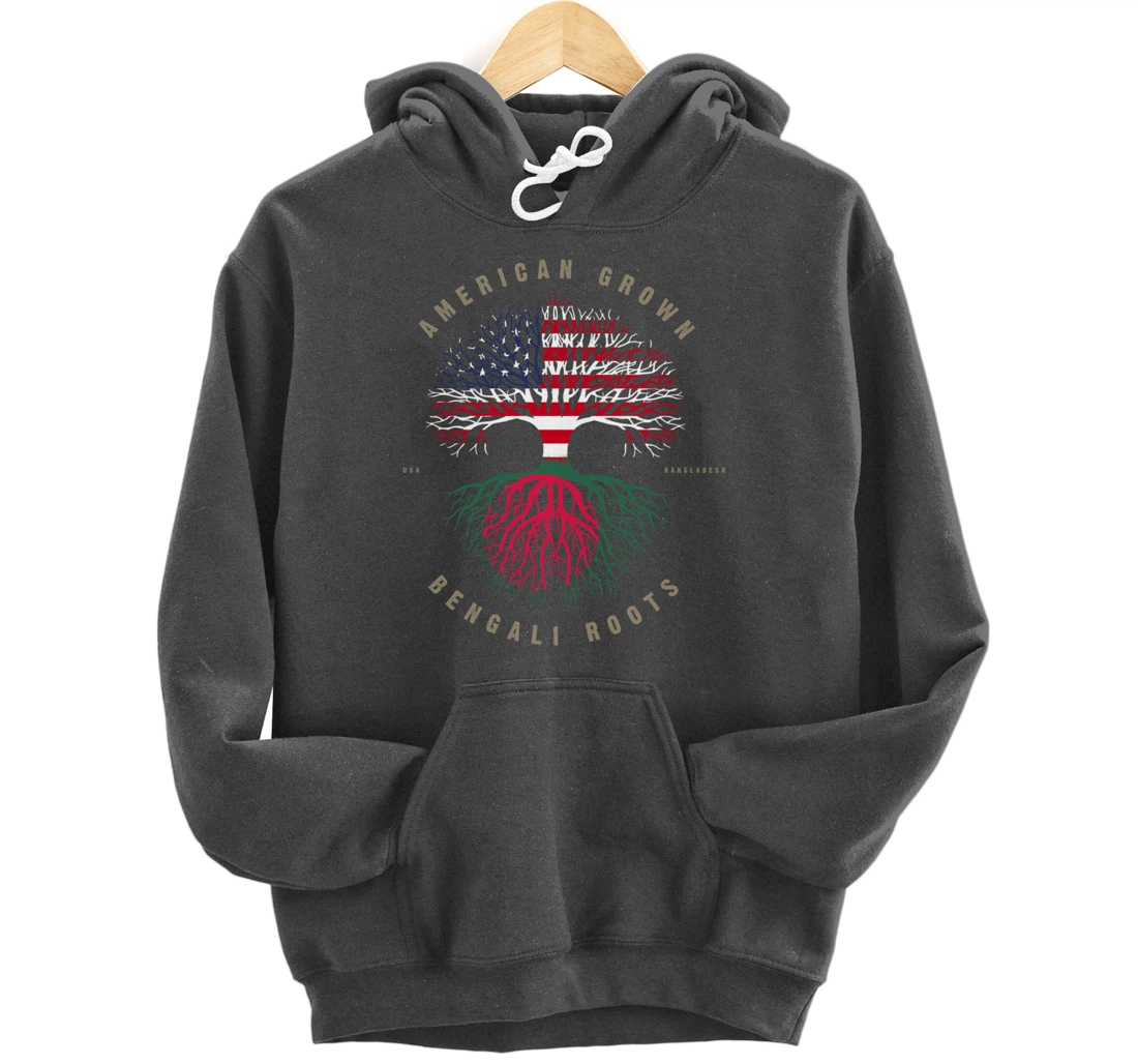 American Grown Bengali Heart Love Bangladesh Flag Pullover Hoodie