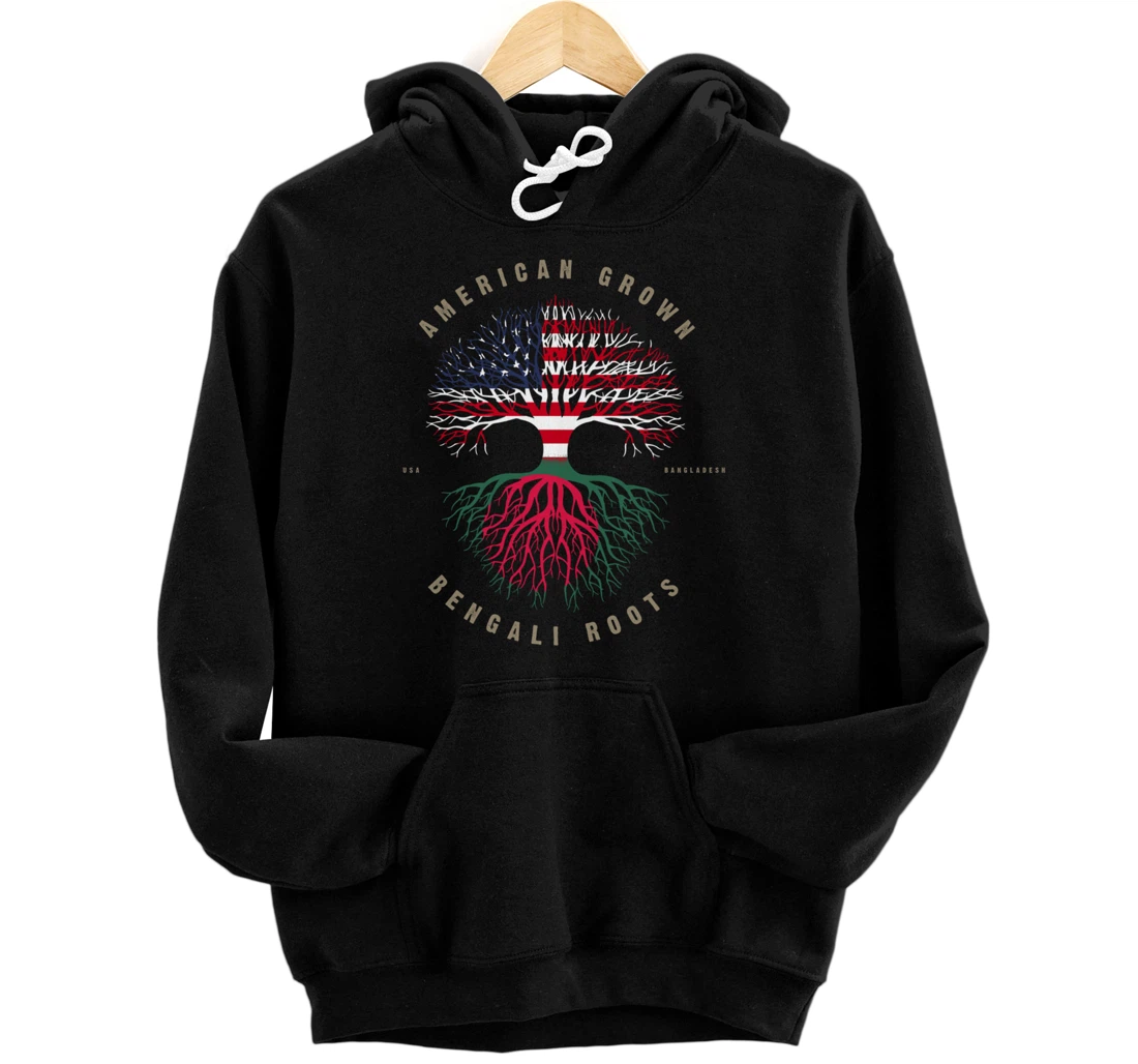 American Grown Bengali Heart Love Bangladesh Flag Pullover Hoodie